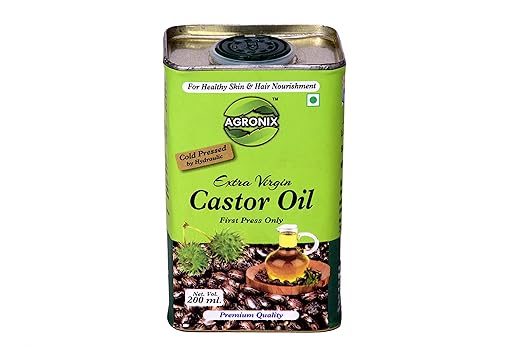 Agronix Pure & Natural Hydraulic Cold Pressed Extra Virgin Castor Oil for Hair & Skin (200 ML)