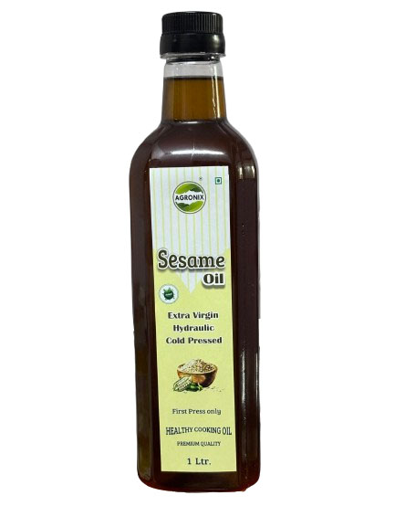 Agronix Hydraulic Cold Pressed Sesame Oil for Healthy Cooking, Aromatic Seasoning, and Traditional Cuisine - 1 Litre